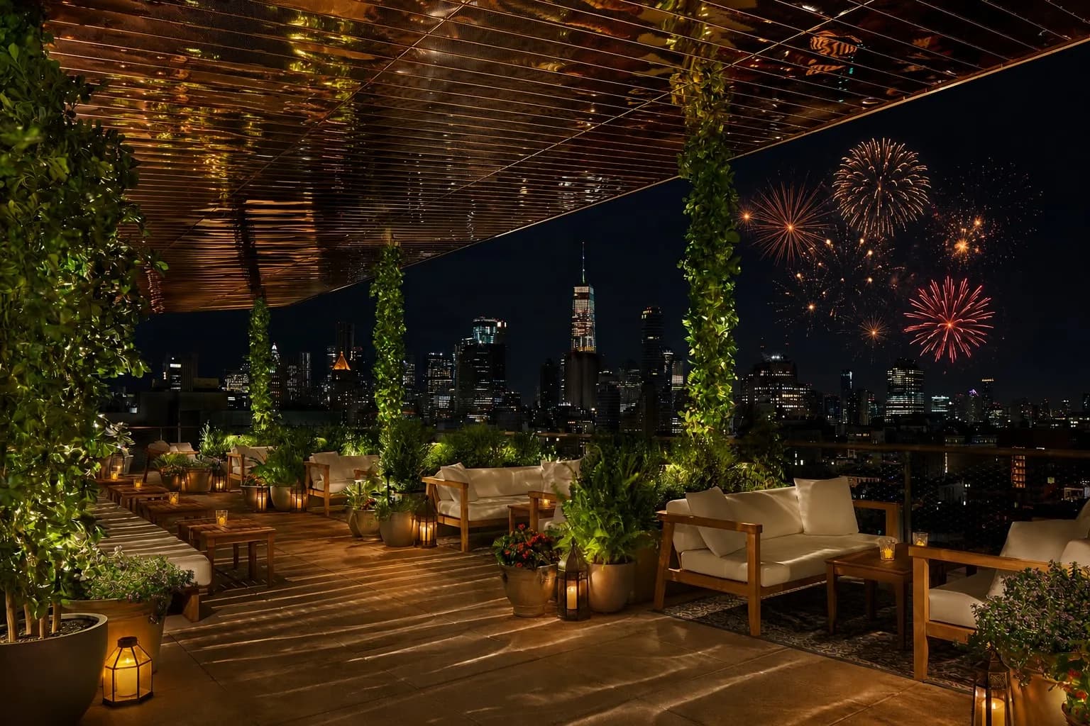 the roof fireworks