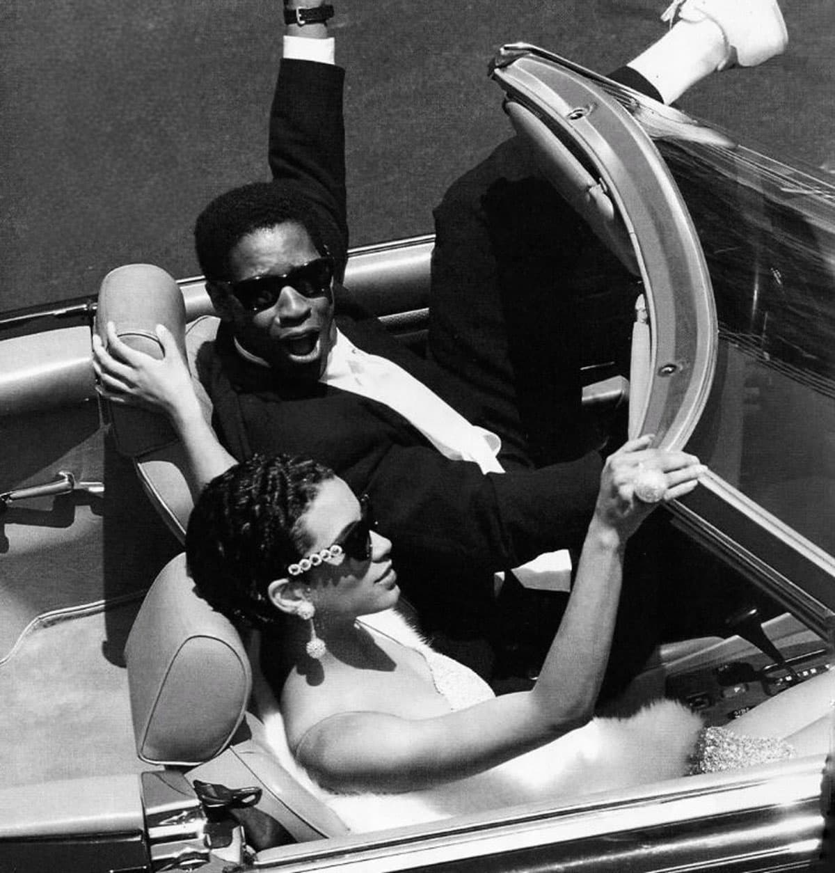 Couple in convertible